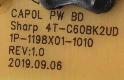 KIT DE TARJETAS PARA TV VIZIO / MAIN 0160CAP0M100 / 1P-019CC01-4011 / CAROV MAIN BD / FUENTE 09-60CAP0M0-00 / 1P-1198X01-1010 / 4T-C60BK2UD / PANEL SD600DUA-5 / MODELO V605-H3 LFTRA3 - Imagen 3